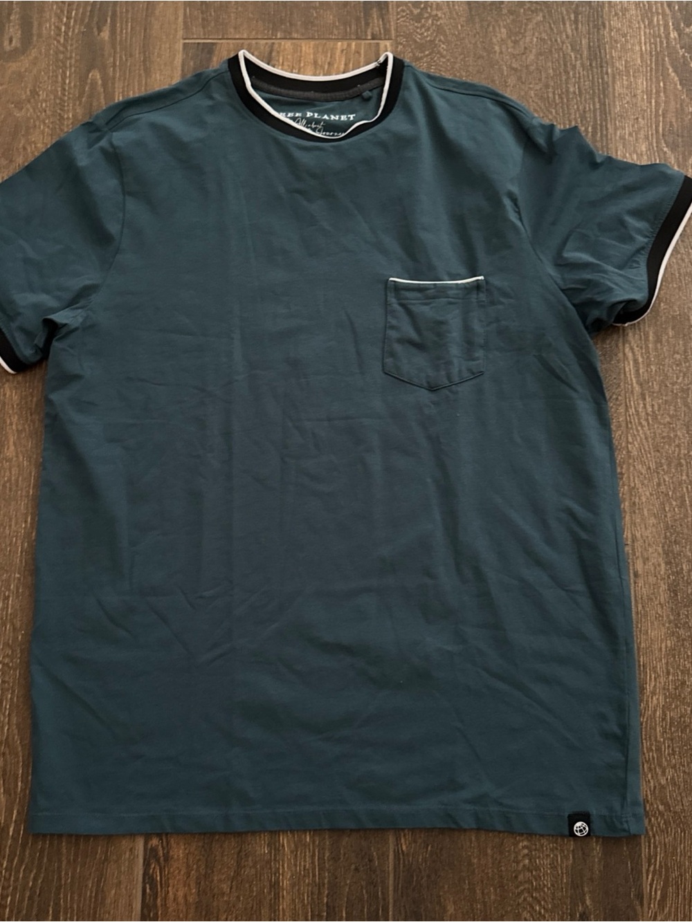 Free Planet Teal Short-Sleeve Pocket Tee with Contrast Trim